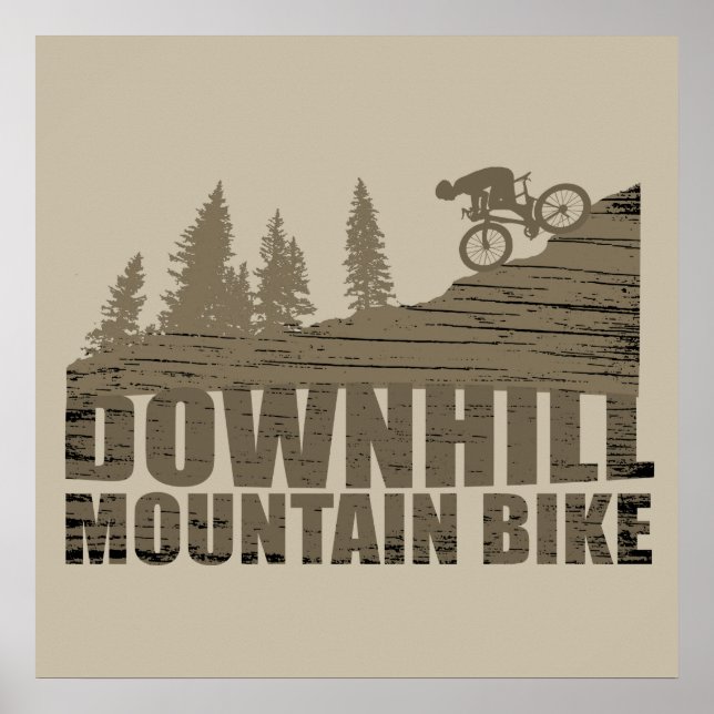 MTB Downhill Mountain Biking Poster (Front)