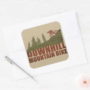 MTB Downhill Mountain Biking Square Sticker