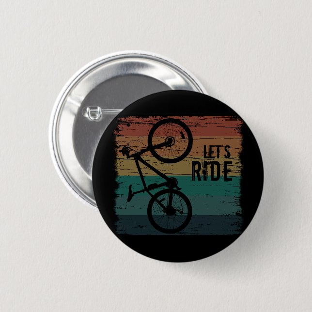 MTB Downhill - Vintage Mountain Biking 6 Cm Round Badge (Front & Back)