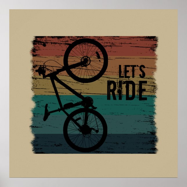 MTB Downhill - Vintage Mountain Biking Poster (Front)