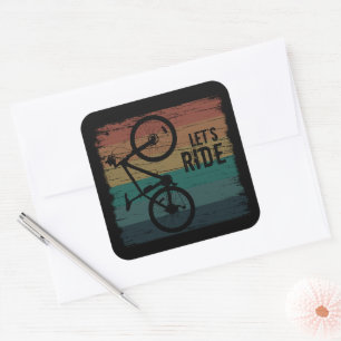MTB Downhill - Vintage Mountain Biking Square Sticker