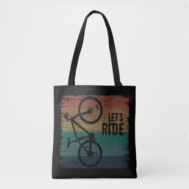 MTB Downhill - Vintage Mountain Biking Tote Bag (Front)