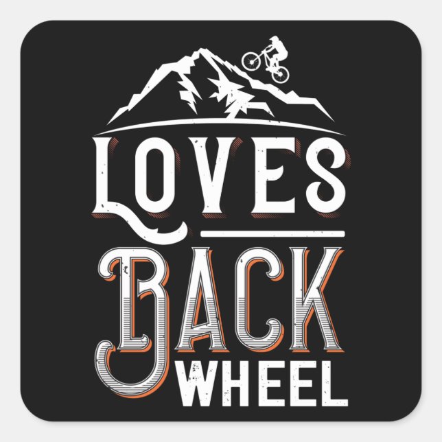 MTB - Loves Back Wheel Square Sticker (Front)