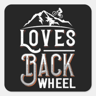 MTB - Loves Back Wheel Square Sticker