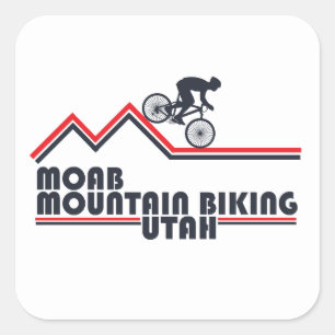 Mtb Moab Mountain Biking Square Sticker