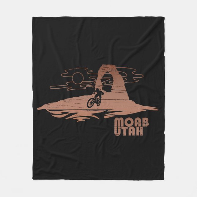 Mtb Moab - Utah Mountain biking Fleece Blanket (Front)