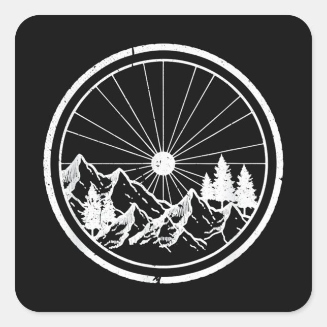 MTB Mountain Bike Trail Square Sticker (Front)