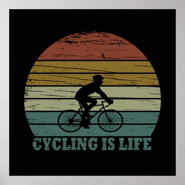 Mtb Mountain Biking Funny Cycling Poster (Front)