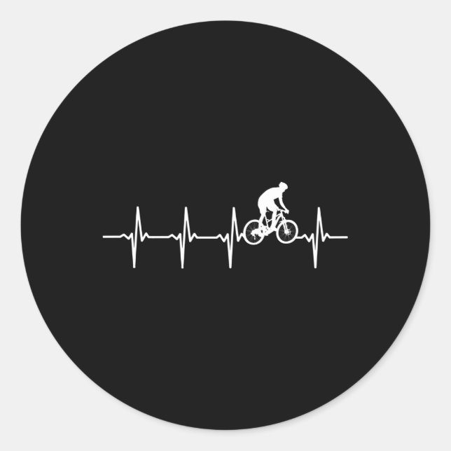 Mtb Mountain Biking Hebeat For Mountain Bikers Classic Round Sticker (Front)