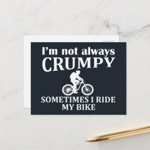 MTB Mountain Biking Humour Funny Cycling Quote Holiday Postcard