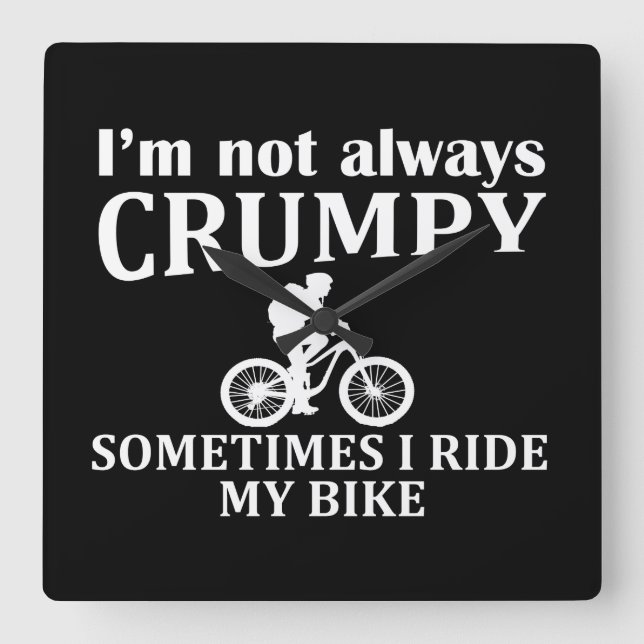 MTB Mountain Biking Humour Funny Cycling Quote Square Wall Clock (Front)