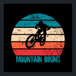 Mtb mountain biking vintage poster<br><div class="desc">Downhill Mountain Biking is an original vintage sunset graphic design with awesome typography font lettering that is perfect for fans of off-road mountain biking. It also can be given as a birthday or Christmas gift to your best friend, relative, boyfriend, or girlfriend whose passion is downhill mountain biking! This design...</div>