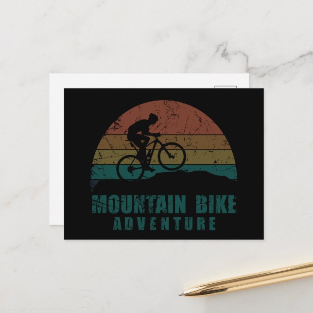 Mtb mountainbike adventure holiday postcard (Front/Back In Situ)