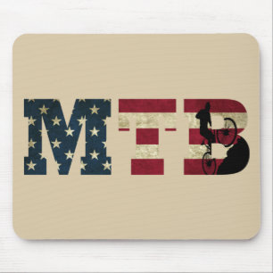 Mtb Patriotic American Flag Mountain Bike Mouse Mat