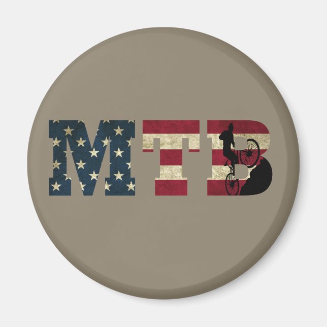 Mtb US American flag vintage Magnet (Front)