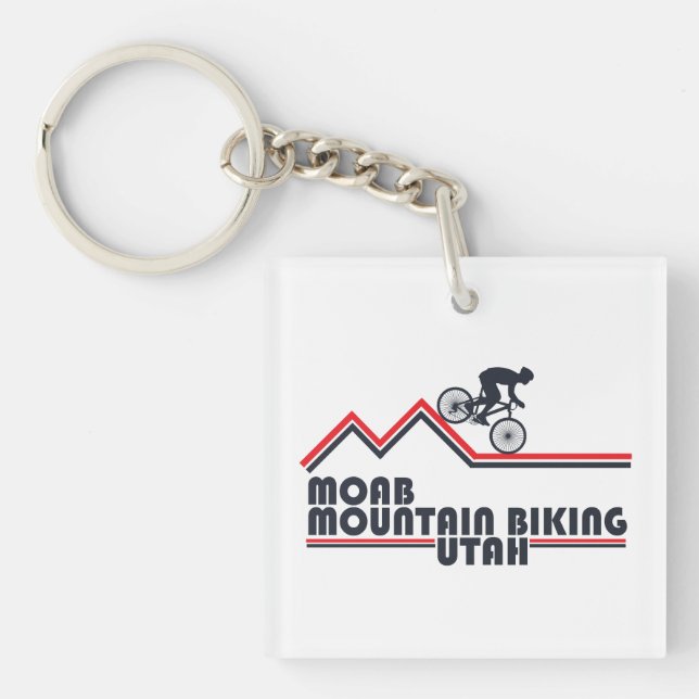 Mtb Utah - Moab Mountain Biking Key Ring (Front)