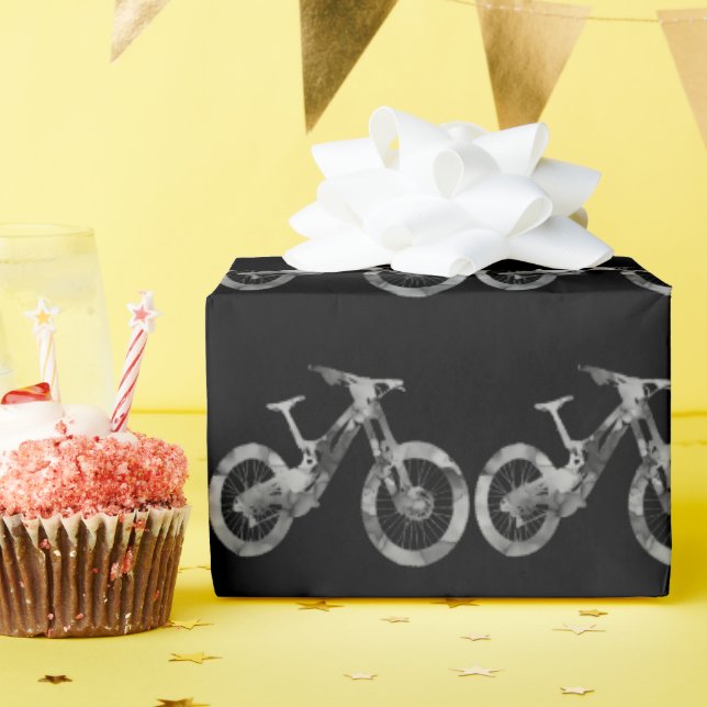 Mtb Watercolor Downhill Bike Offroad  Wrapping Paper (Birthday Party)