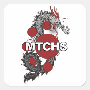 MTCHS Dragon Logo Square Sticker