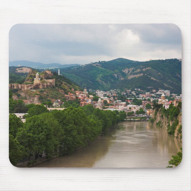 Mt'k'vari River Flowing, Tbilisi Mouse Mat (Front)