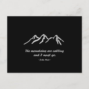Mtns are calling/Snowy blizzard on Black Design Postcard