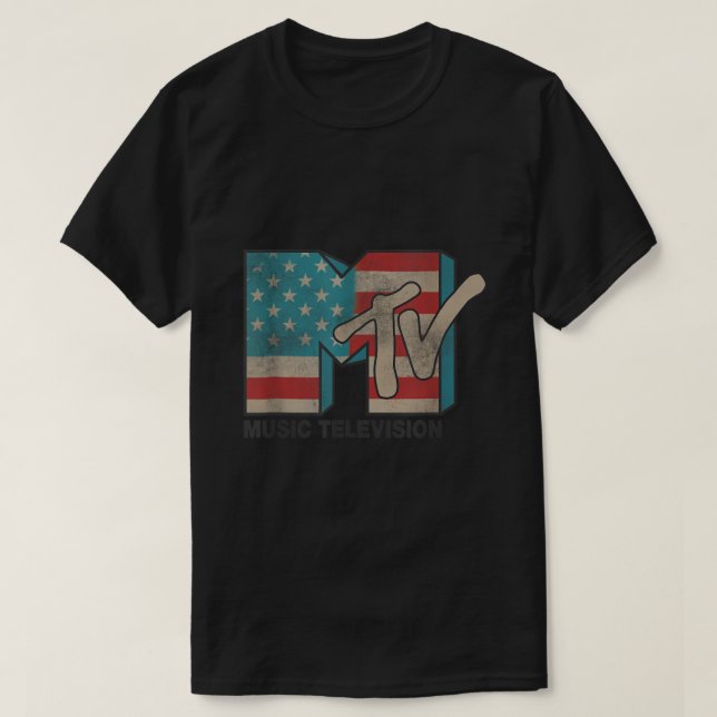 MTV American Flag Logos T Shirts  (Design Front)