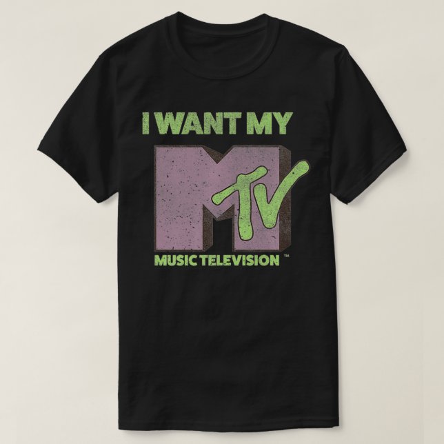 MTV I Want My Music Television Simple Logo funny  T-Shirt (Design Front)