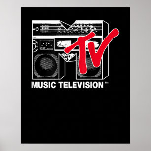 MTV Logo Red Boombox Graphic Poster