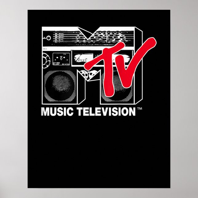MTV Logo Red Boombox Graphic Poster (Front)