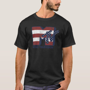 MTV Red White Blue American Flag Stars Stripes Log T-Shirt
