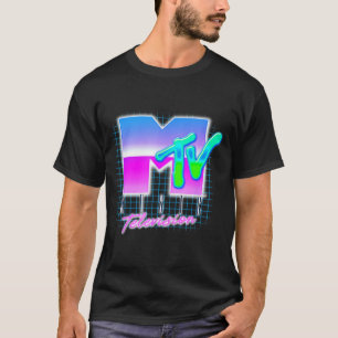 MTV Vaporwave Grid With Neon Retro Aesthetic T-Shirt