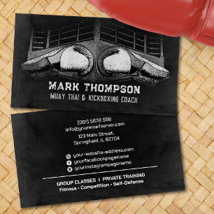 Muay Thai and Kickboxing Coach - Gloves and Ring Business Card