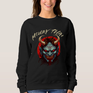 Muay Thai Angry Oni Demon MMA Thai Boxing Sweatshirt