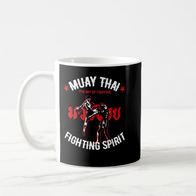 Muay Thai Art Of Fighting Kickboxing Retro MMA Gym Coffee Mug (Left)