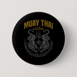 Muay Thai Art Twin Tigers Muay Thai Fighter Mma Ma 6 Cm Round Badge