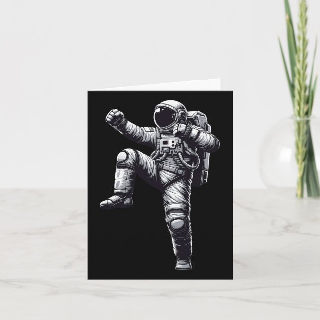 Muay Thai Astronaut Kickboxing  Card (Front)