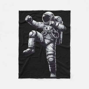 Muay Thai Astronaut Kickboxing Fleece Blanket