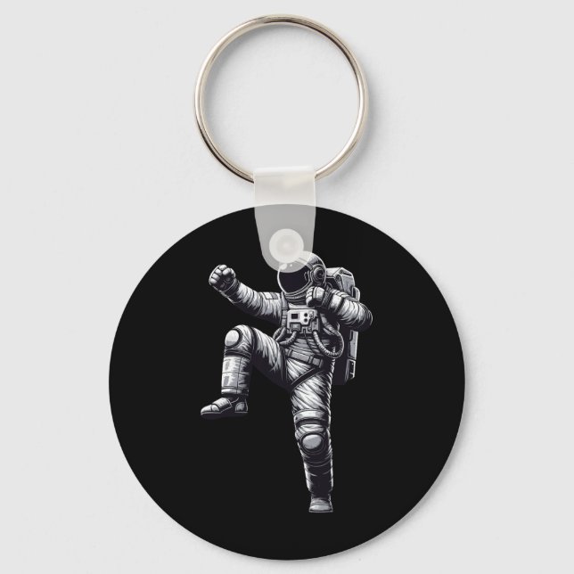 Muay Thai Astronaut Kickboxing  Key Ring (Front)