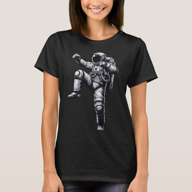 Muay Thai Astronaut Kickboxing  T-Shirt (Front)