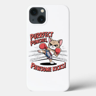 Muay Thai Boxing Cute Anime Cat T-shirt iPhone 13 Case