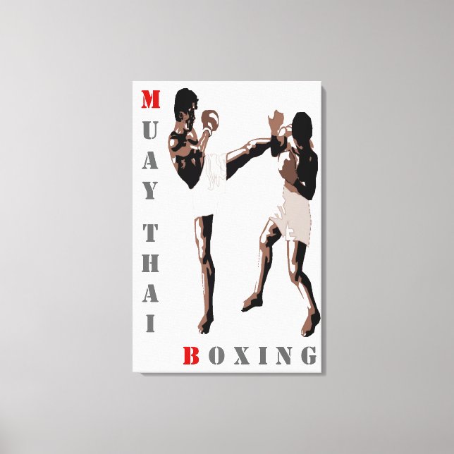 Muay Thai Boxing Stretched Canvas Print (Front)