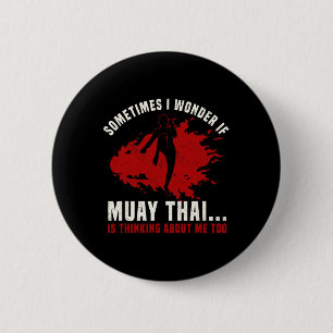 Muay Thai Boxing Teacher Kickboxing Martial Arts I 6 Cm Round Badge