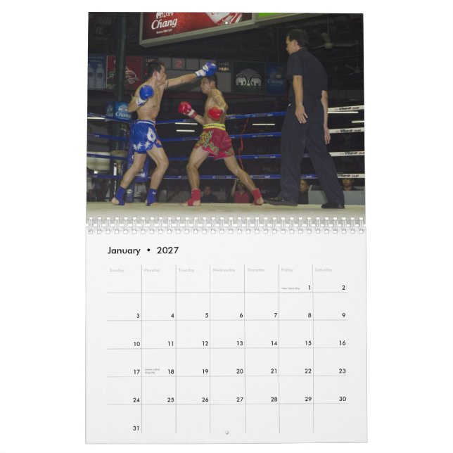 Muay Thai Calendar (Jan 2027)