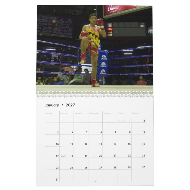 Muay Thai Calendar (Jan 2027)