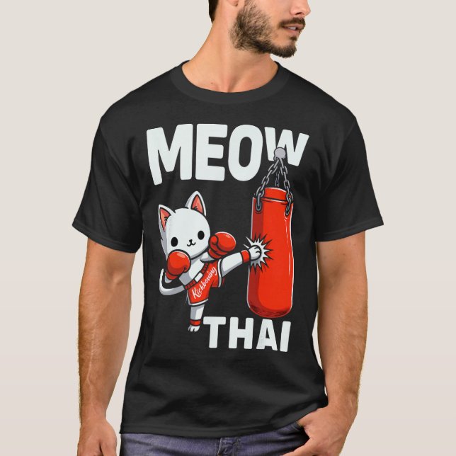 Muay Thai Cat Boxing Martial Arts Fighter Sport Cu T-Shirt (Front)