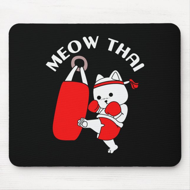 Muay Thai Cat Meow Thai  Mouse Mat (Front)