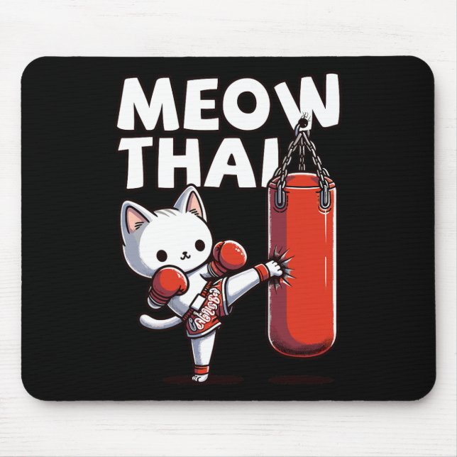 Muay Thai Cat Meow Thai  Mouse Mat (Front)