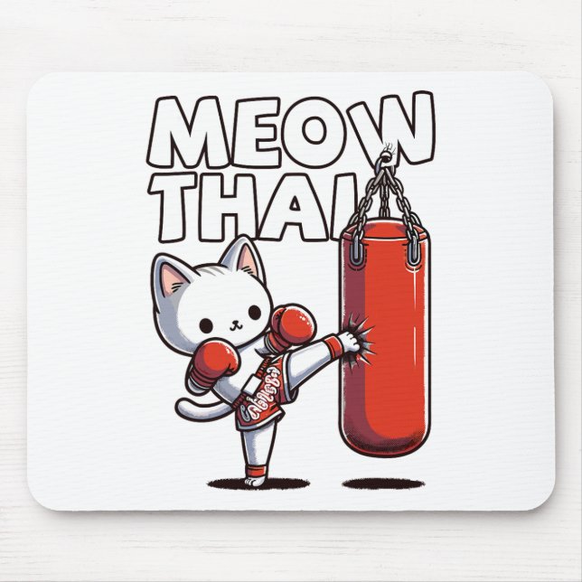 Muay Thai Cat  Mouse Mat (Front)