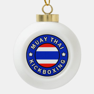 Muay Thai Ceramic Ball Christmas Ornament
