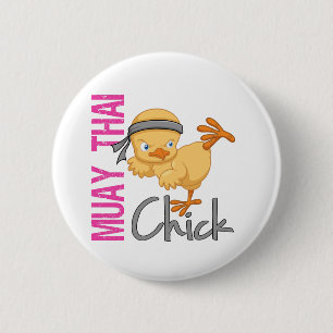 Muay Thai Chick 6 Cm Round Badge