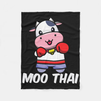 Muay Thai Cow Fighter Mma Martial Arts Kickboxing  Fleece Blanket